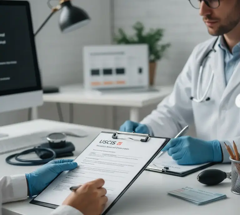 USCIS medical exam process illustration